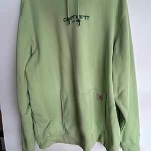 Carhartt Light Green Pullover Hoodie with Chest Logo